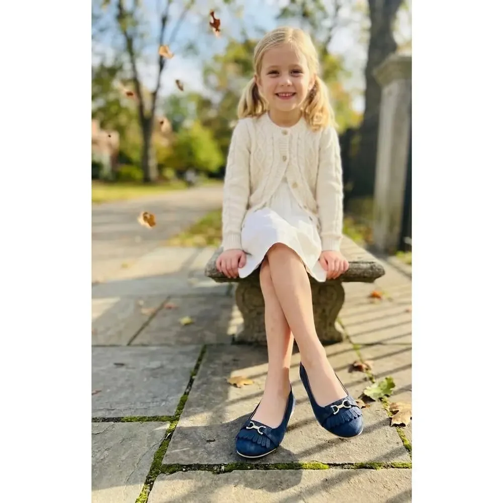 NWT❤️Janie and Jack Suede Bridle Bit Flat sz4
